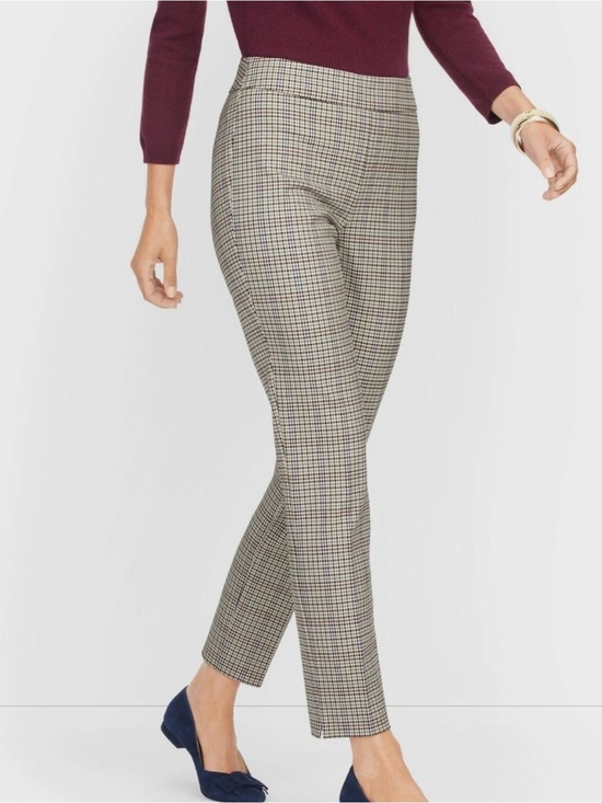 Talbots Pants - Talbots Chatham Ankle Tan/ Black Plaid Pants
